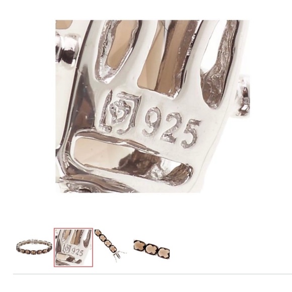 Sterling 42.00 CT TW Checkerboard Faceted Smoky Quartz Bracelet/7 1/4 Inches/NEW - Picture 2 of 5